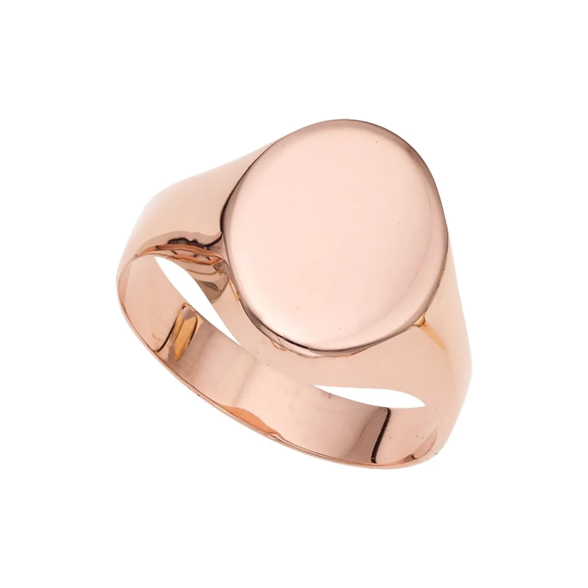 14K Rose Gold Oval Polished Signet Ring PR7068-07