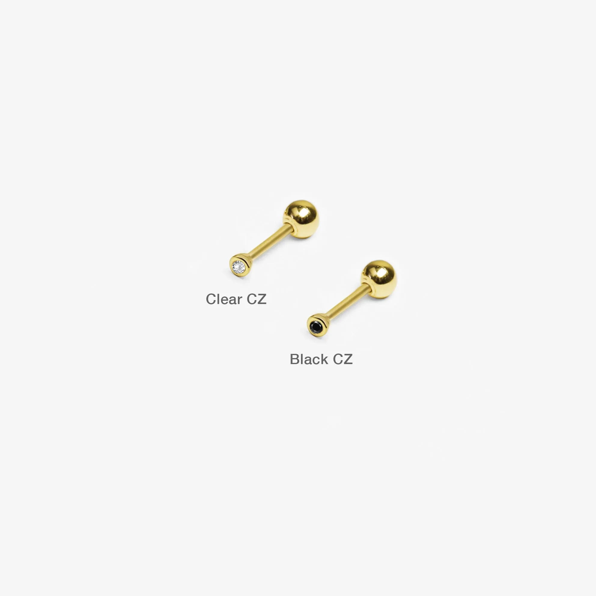 14k Solid Gold Micro CZ Stud Earring