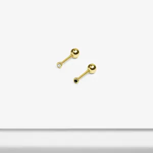 14k Solid Gold Micro CZ Stud Earring