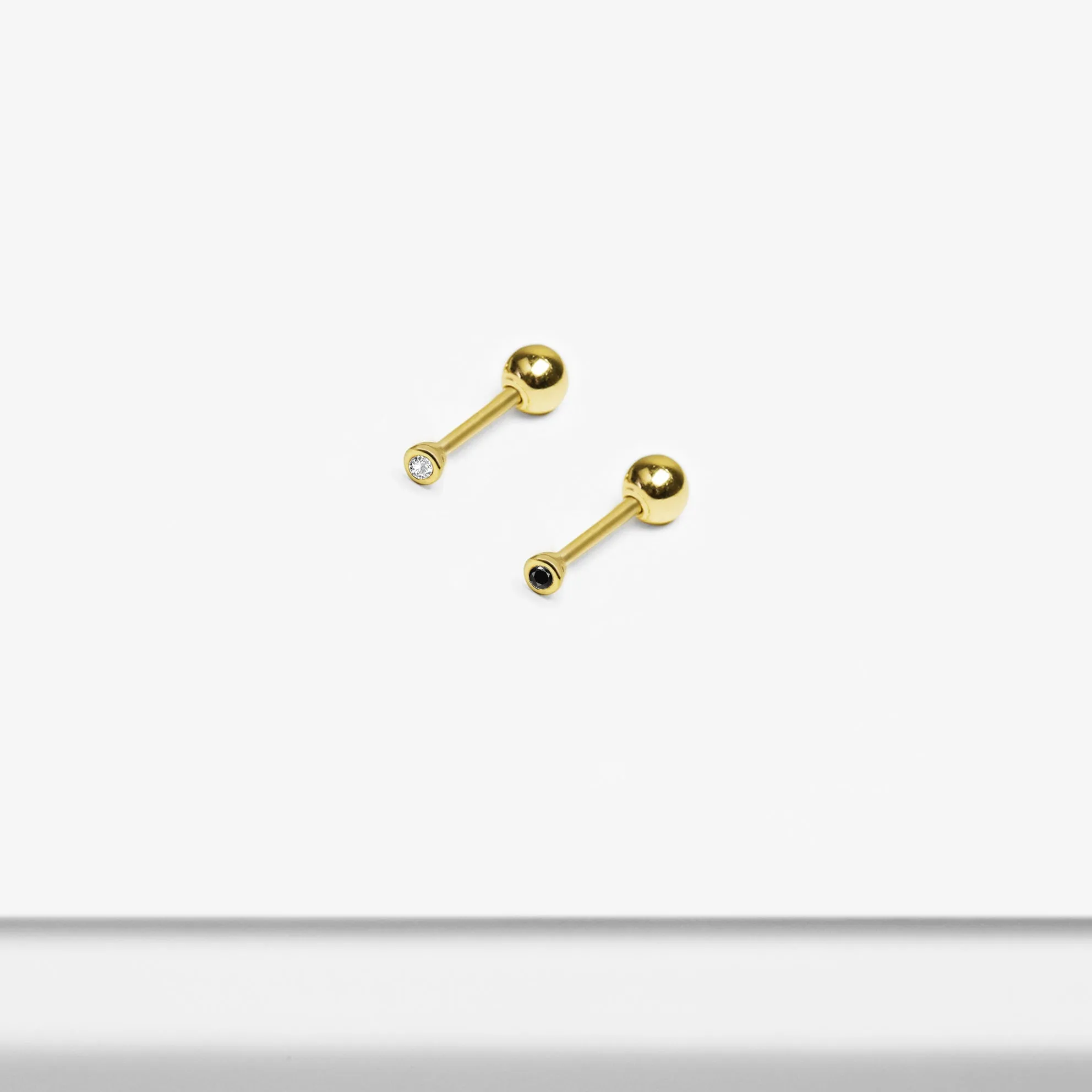 14k Solid Gold Micro CZ Stud Earring