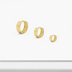 14k Solid Gold S M L Bold Hoop Earring