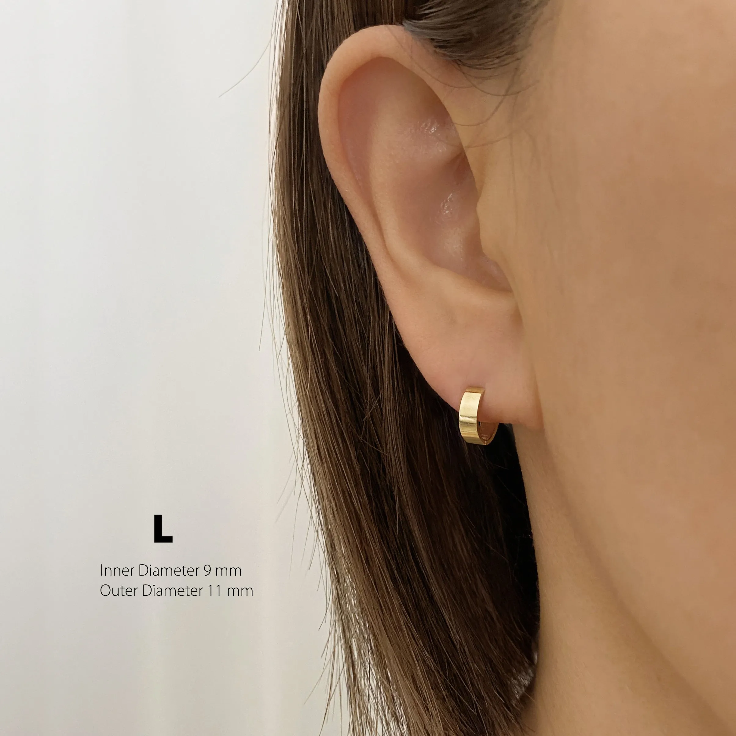 14k Solid Gold S M L Bold Hoop Earring