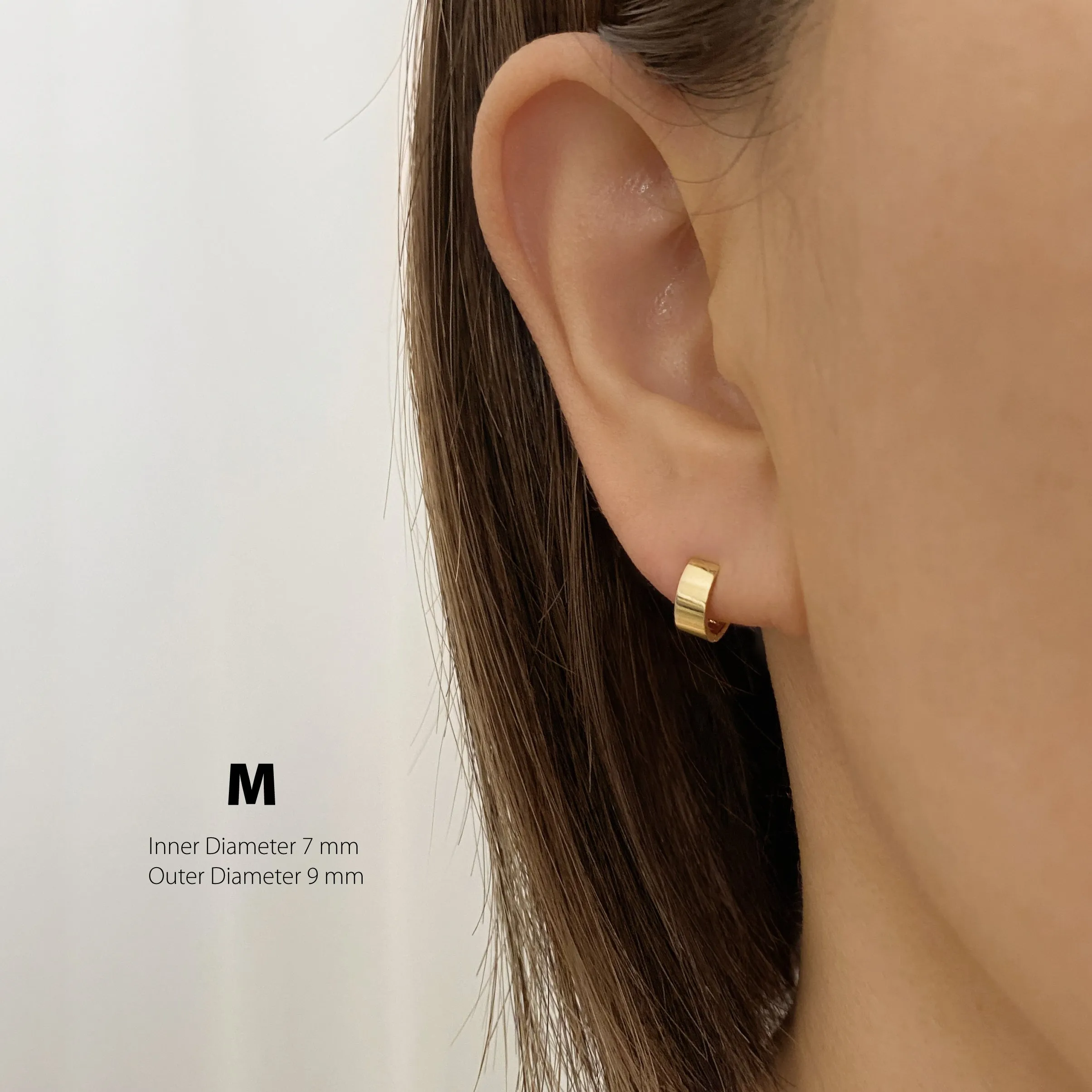 14k Solid Gold S M L Bold Hoop Earring