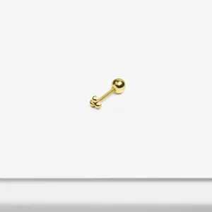 14k Solid Gold Tiny Three Ball Stud Earring