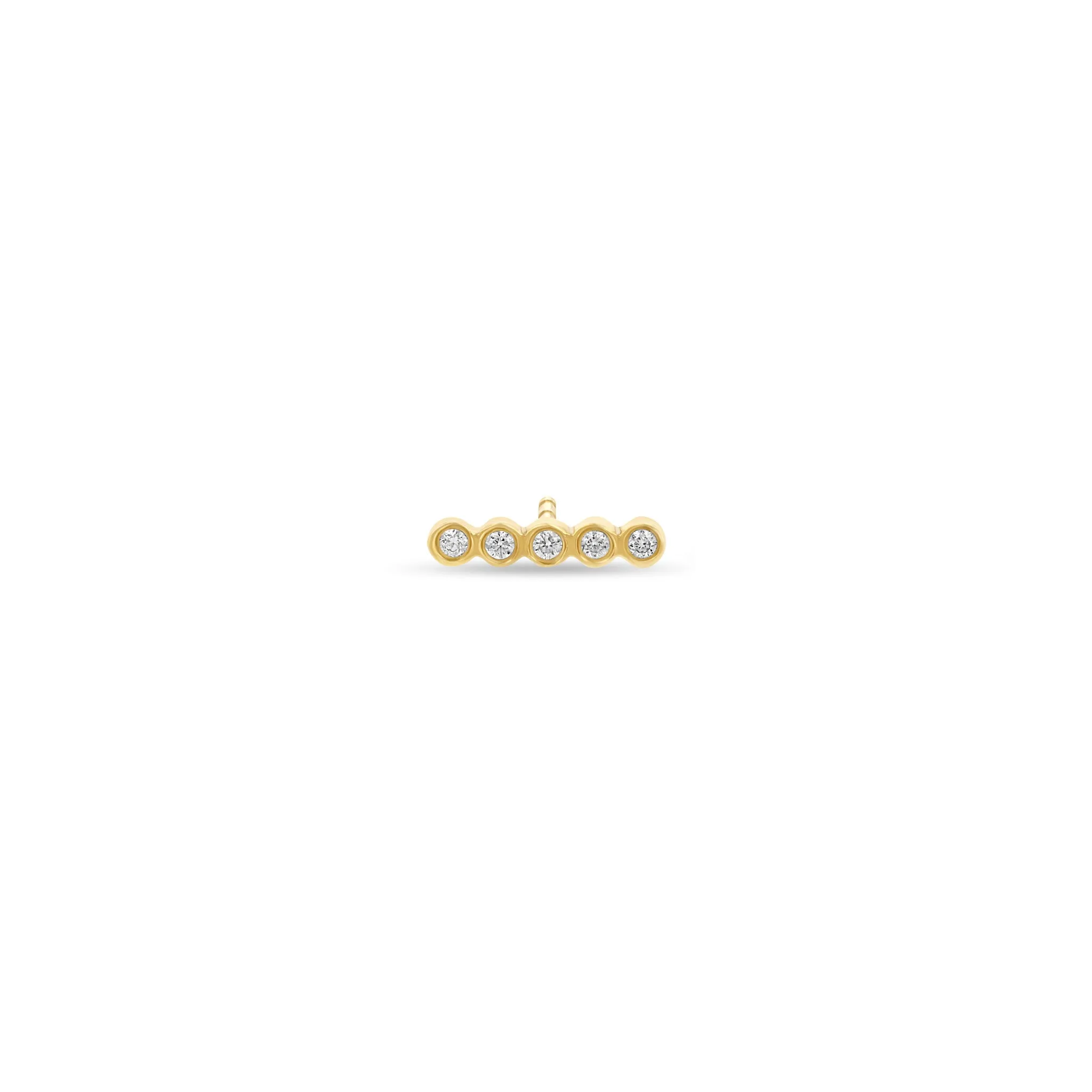 14k Tiny Diamond Bezel Bar Studs