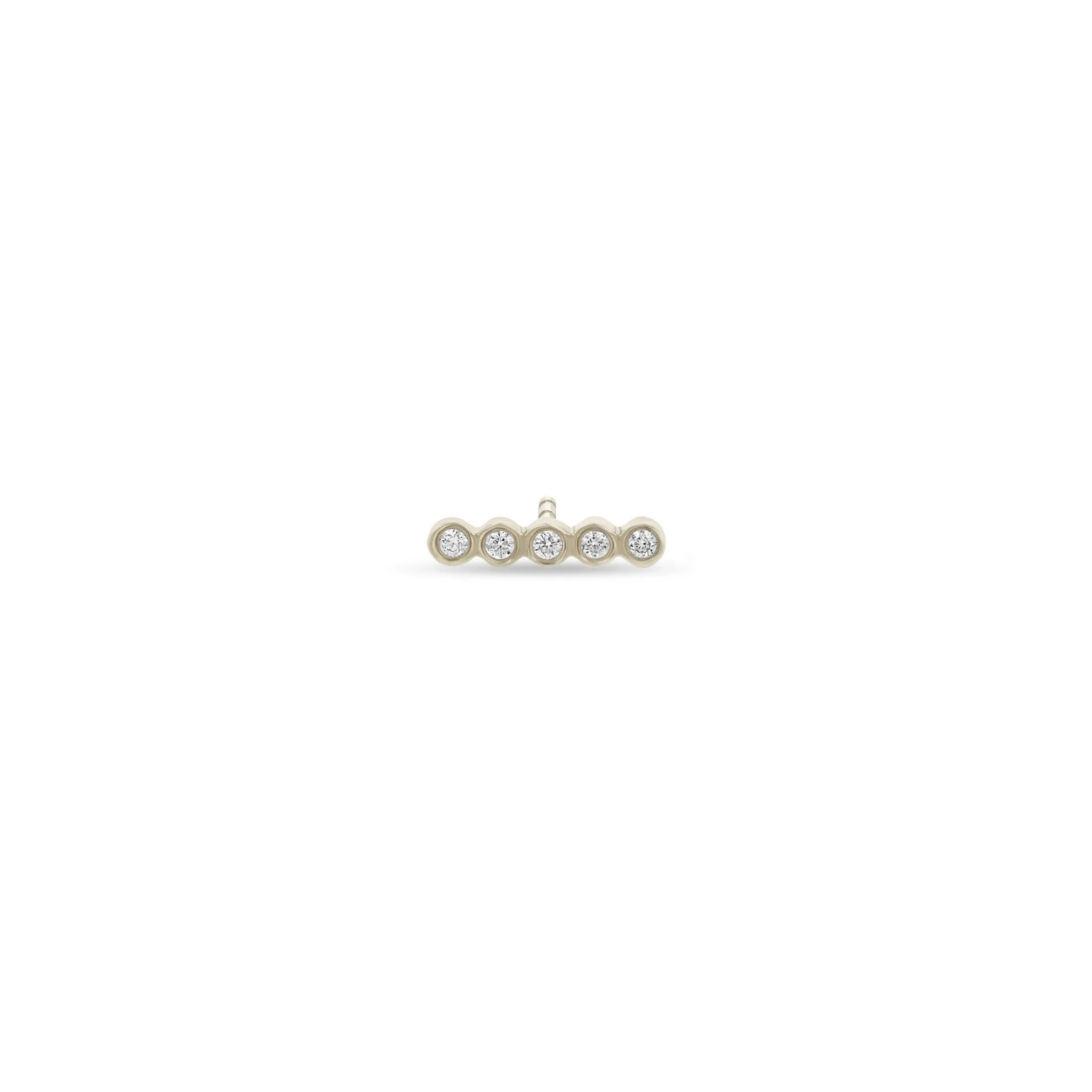 14k Tiny Diamond Bezel Bar Studs