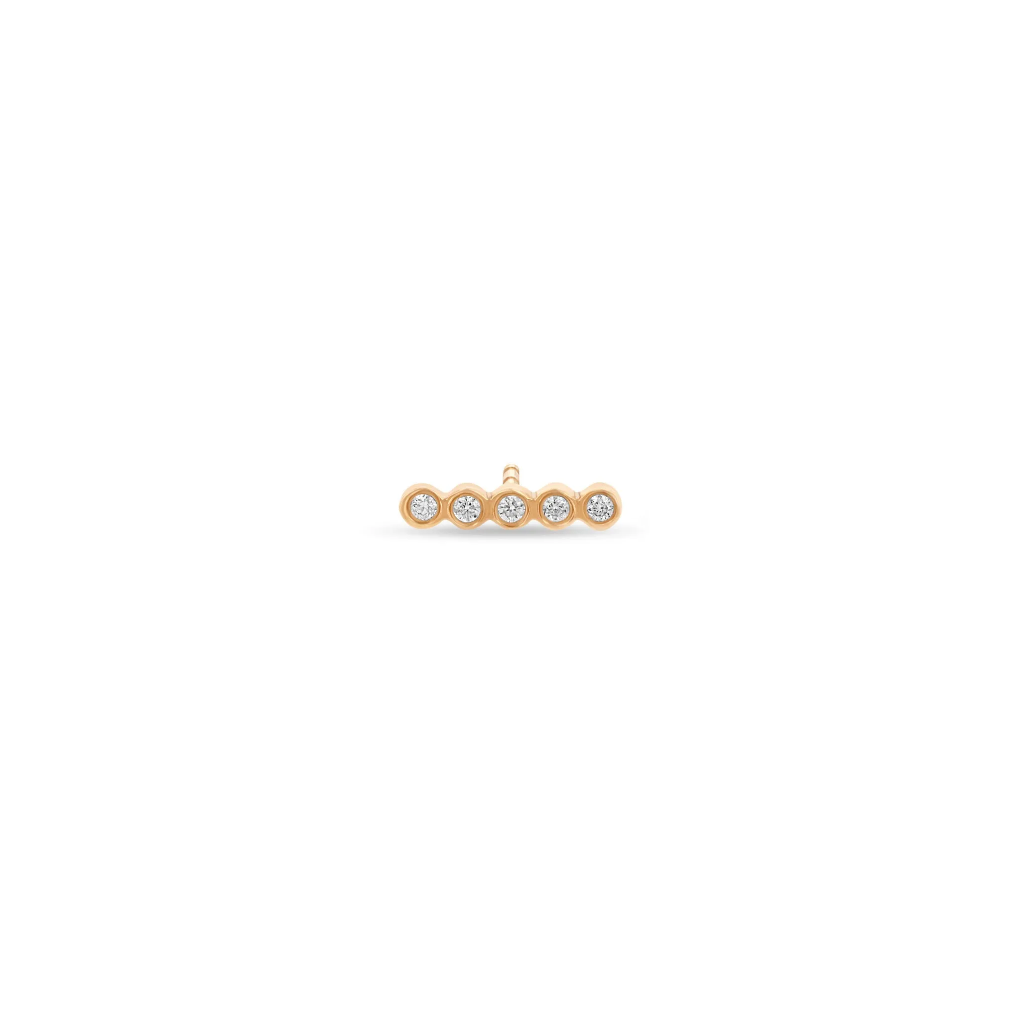 14k Tiny Diamond Bezel Bar Studs