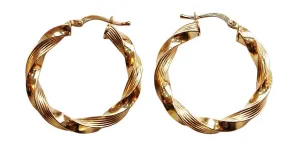 14k Twist Hoop Earrings