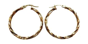 14k Twist Hoop Earrings