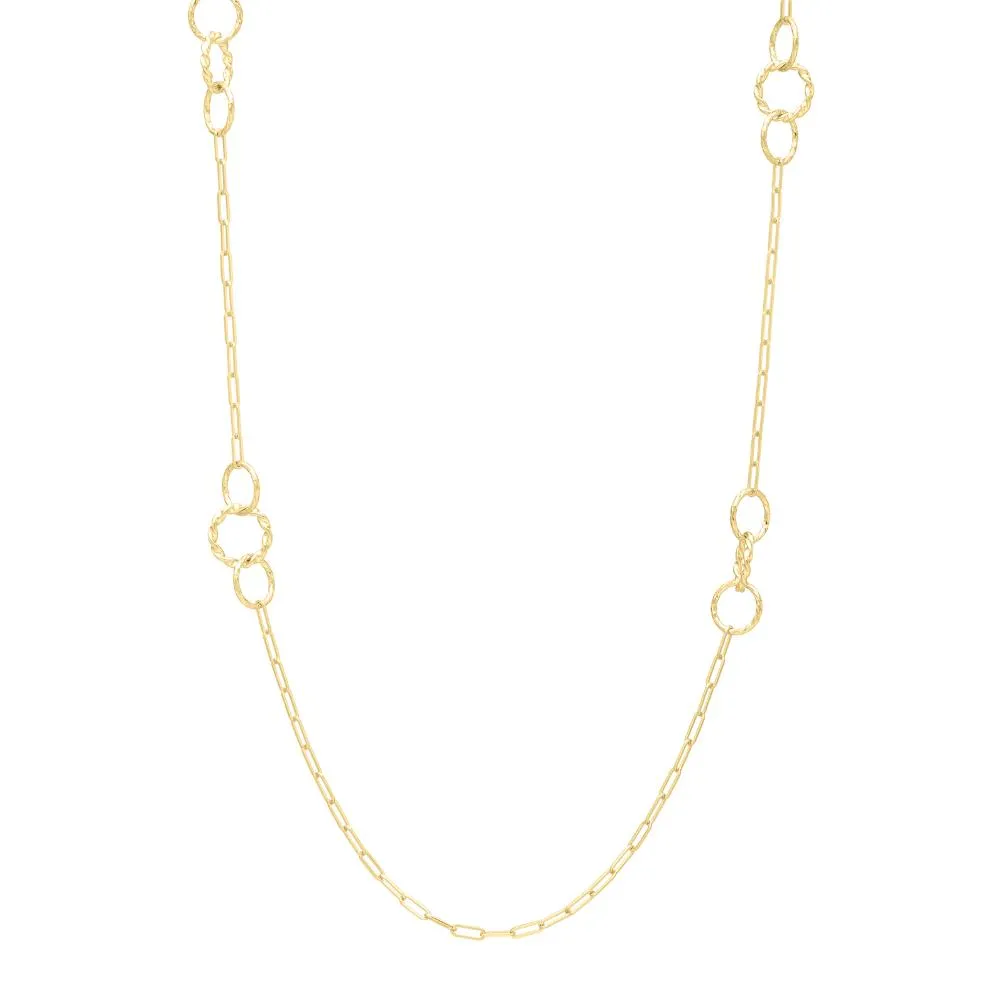 14K Twisted Link Paperclip Necklace