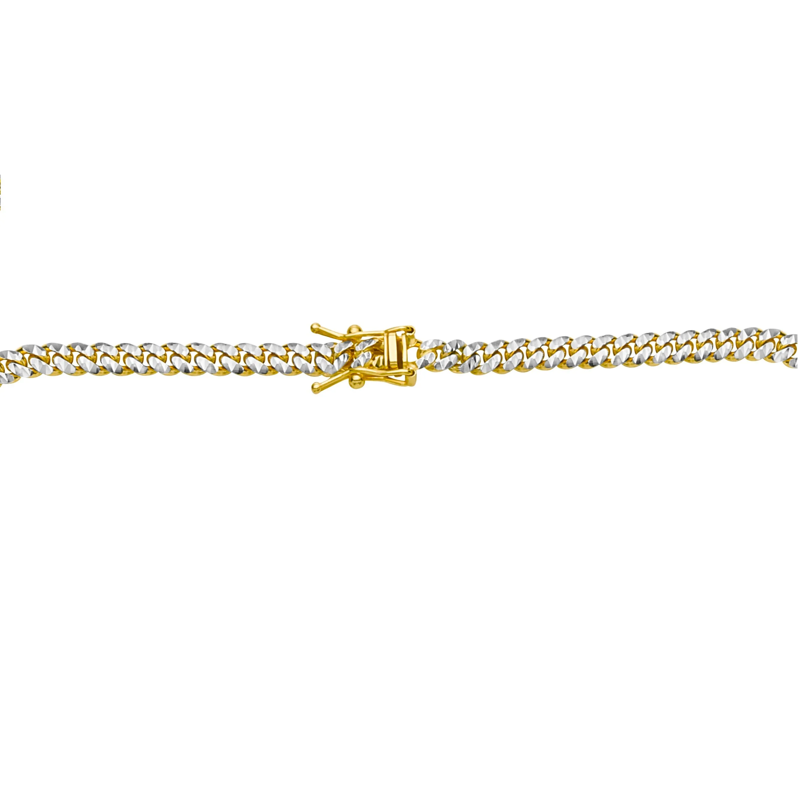 14K Two Tone Gold Pave Miami Cuban Link Necklace