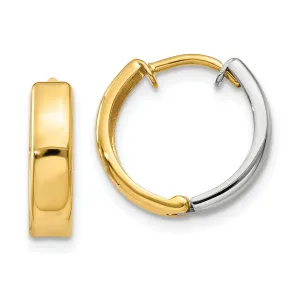14k Two-tone Polished Hoop Earrings