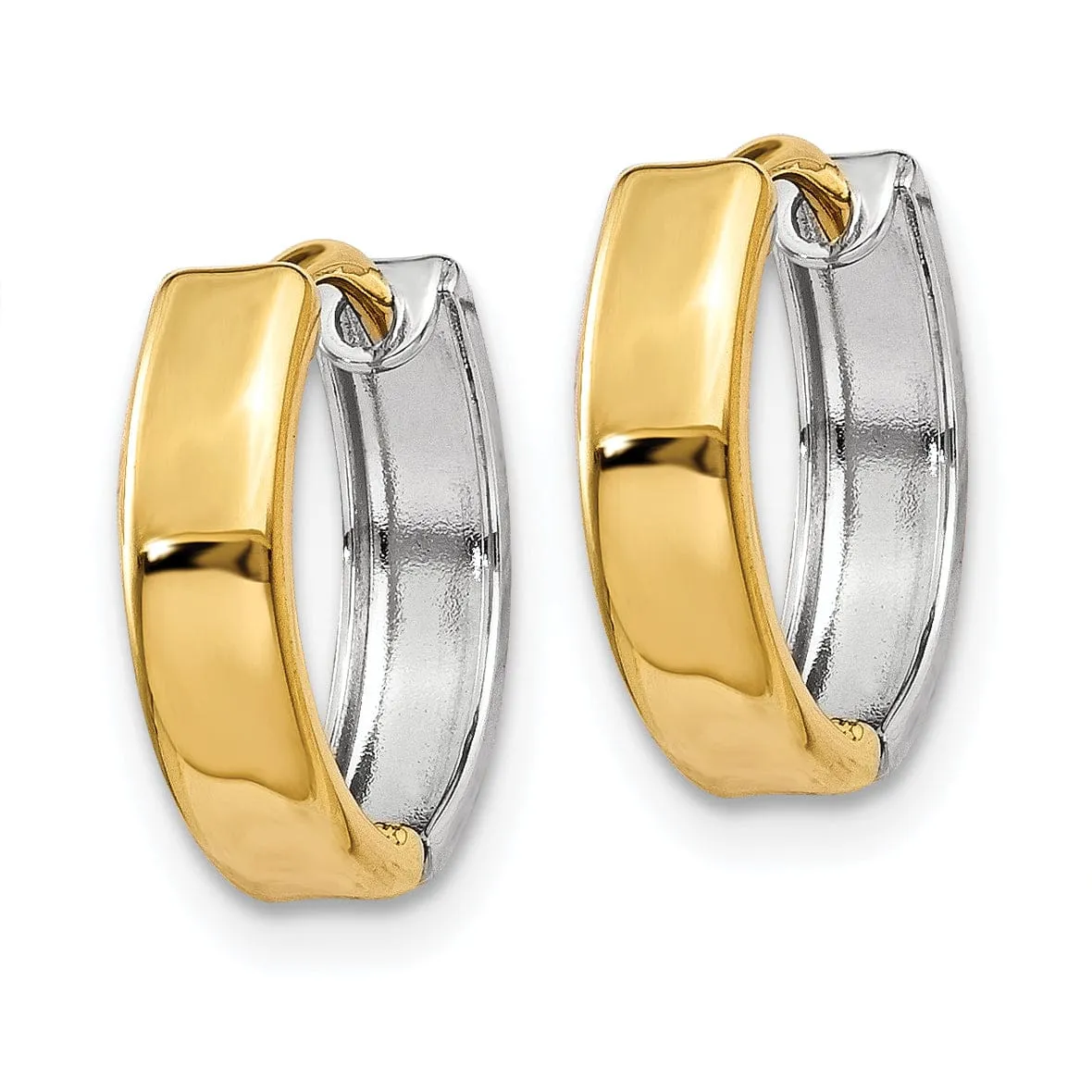 14k Two-tone Polished Hoop Earrings