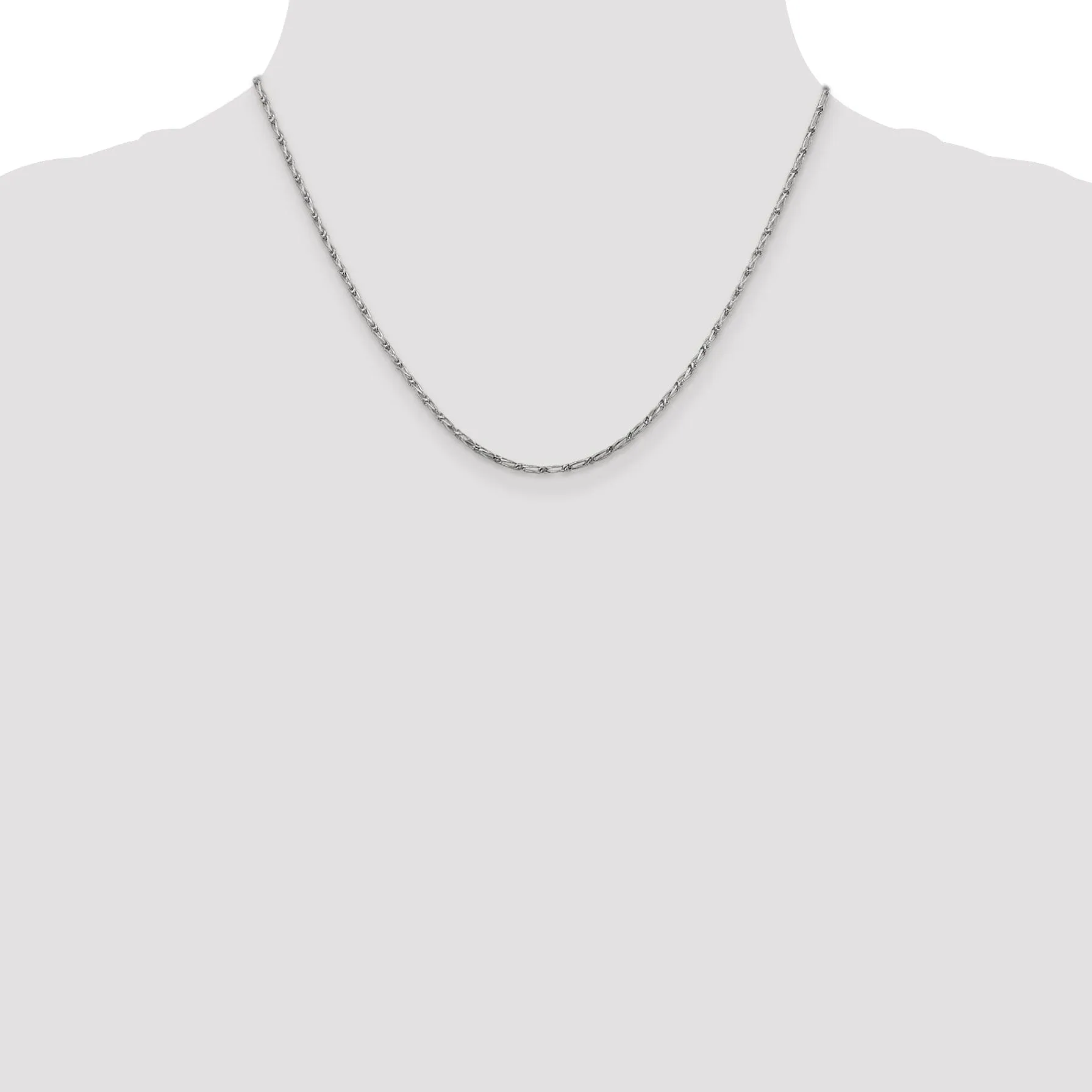 14K White Gold 1.6 m D.C Open Link Franco Chain