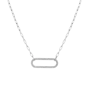14k White Gold Diamond Paperclip Necklace (.30ctw)
