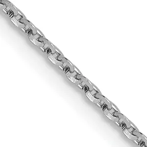 14K White Gold Oval Cable Link Chain