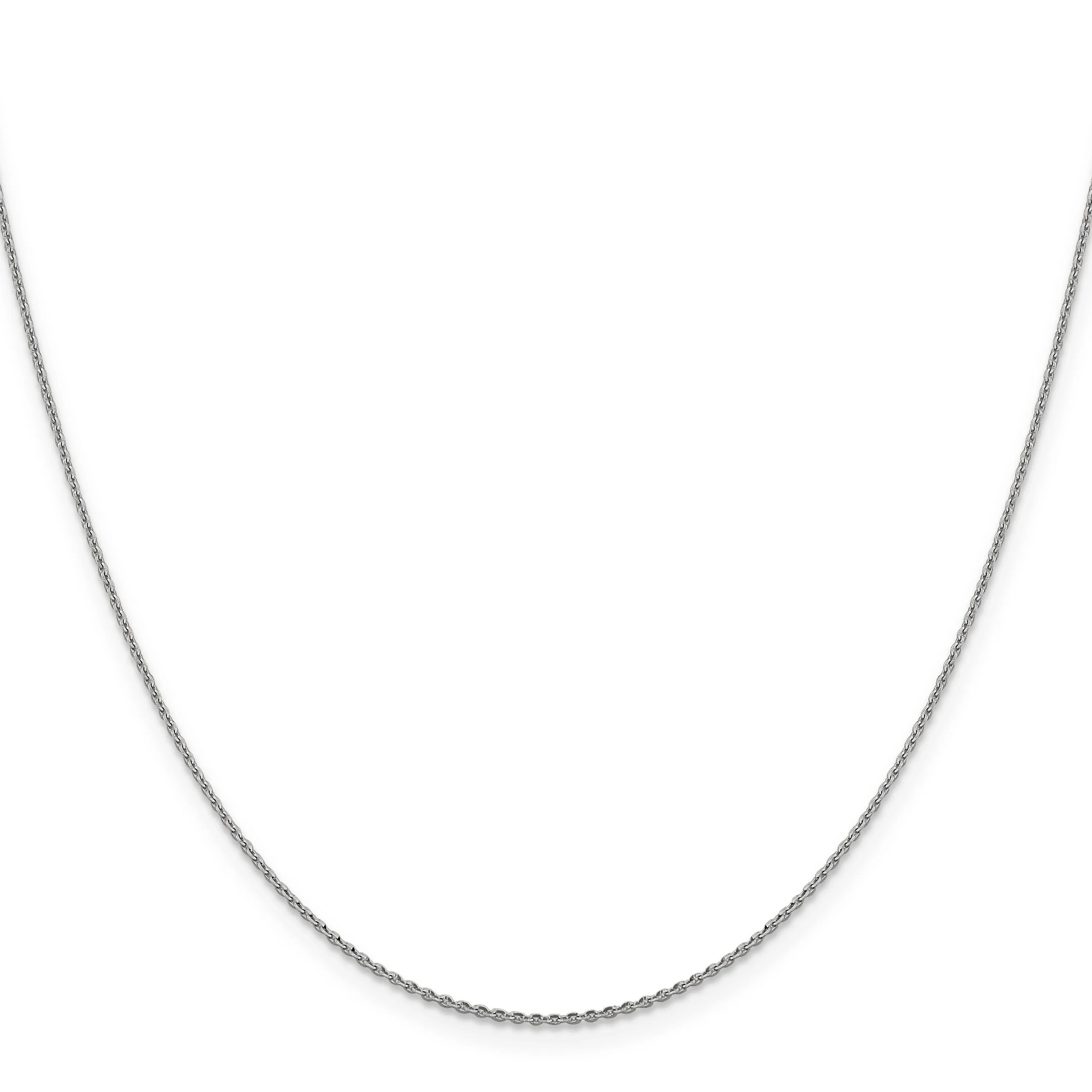 14K White Gold Oval Cable Link Chain
