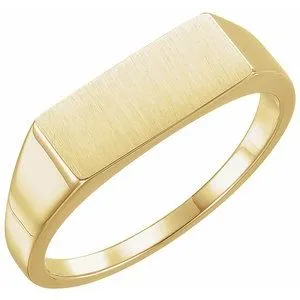 14K Yellow 15x7 mm Rectangle Signet Ring