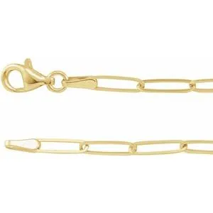 14K Yellow 2.6 mm Paperclip-Style 20" Chain