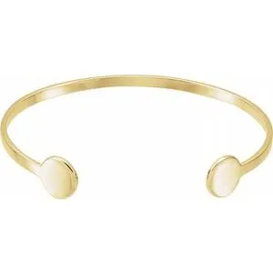 14K Yellow Cuff 6 3/4" Bracelet