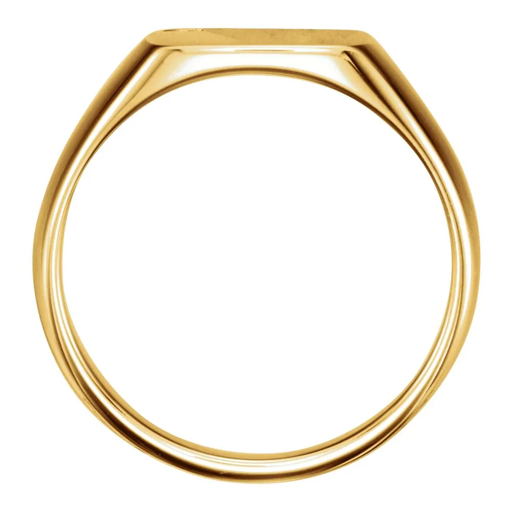 14k Yellow Gold .0075 CTW Diamond Men's Signet Ring, Size 11