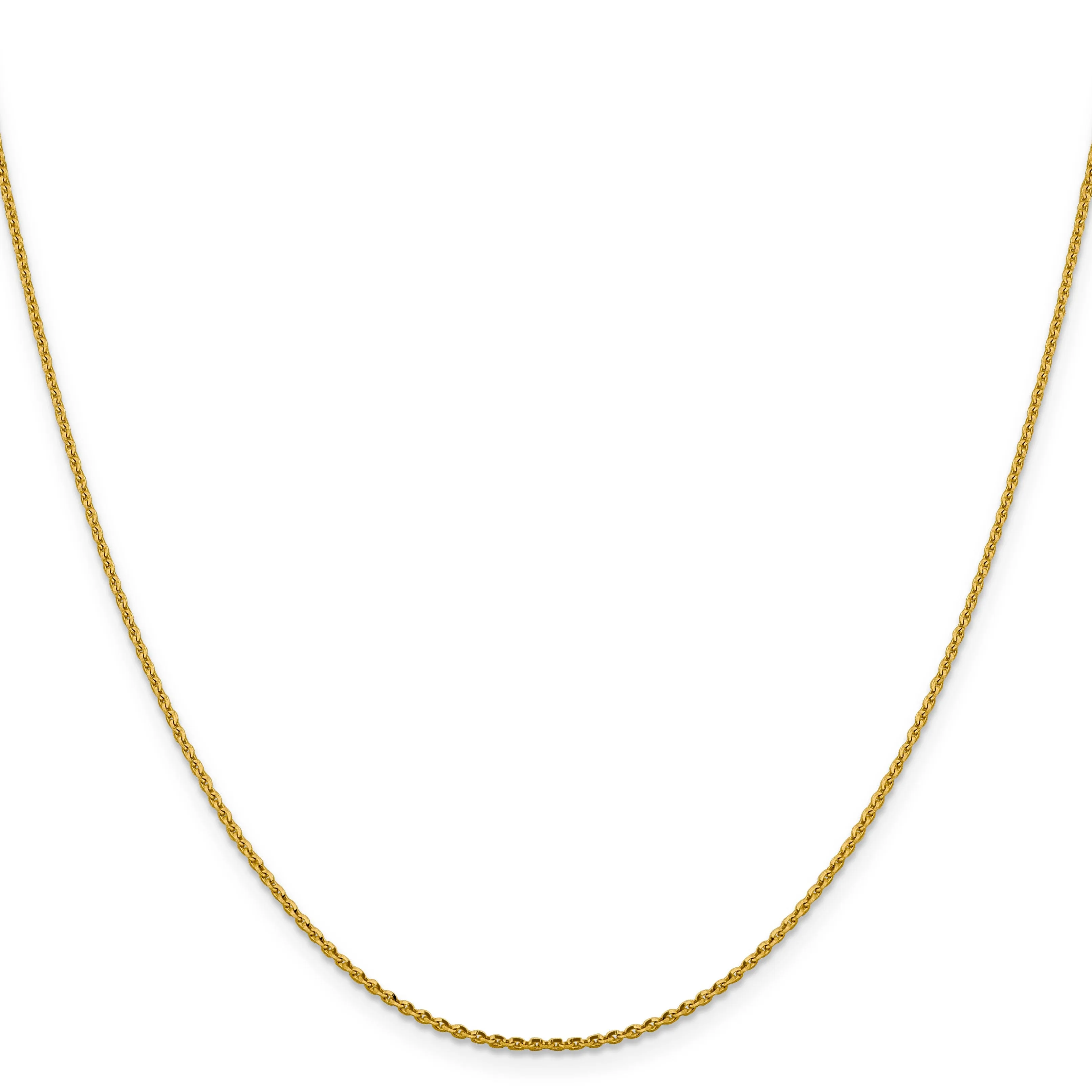 14k Yellow Gold 1.25 mm Oval Cable Link Chain
