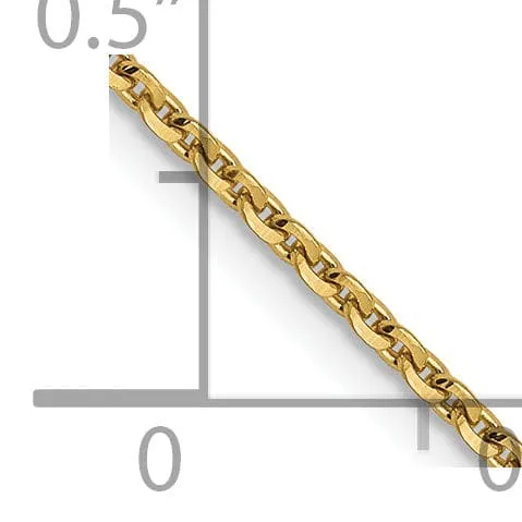 14k Yellow Gold 1.25 mm Oval Cable Link Chain