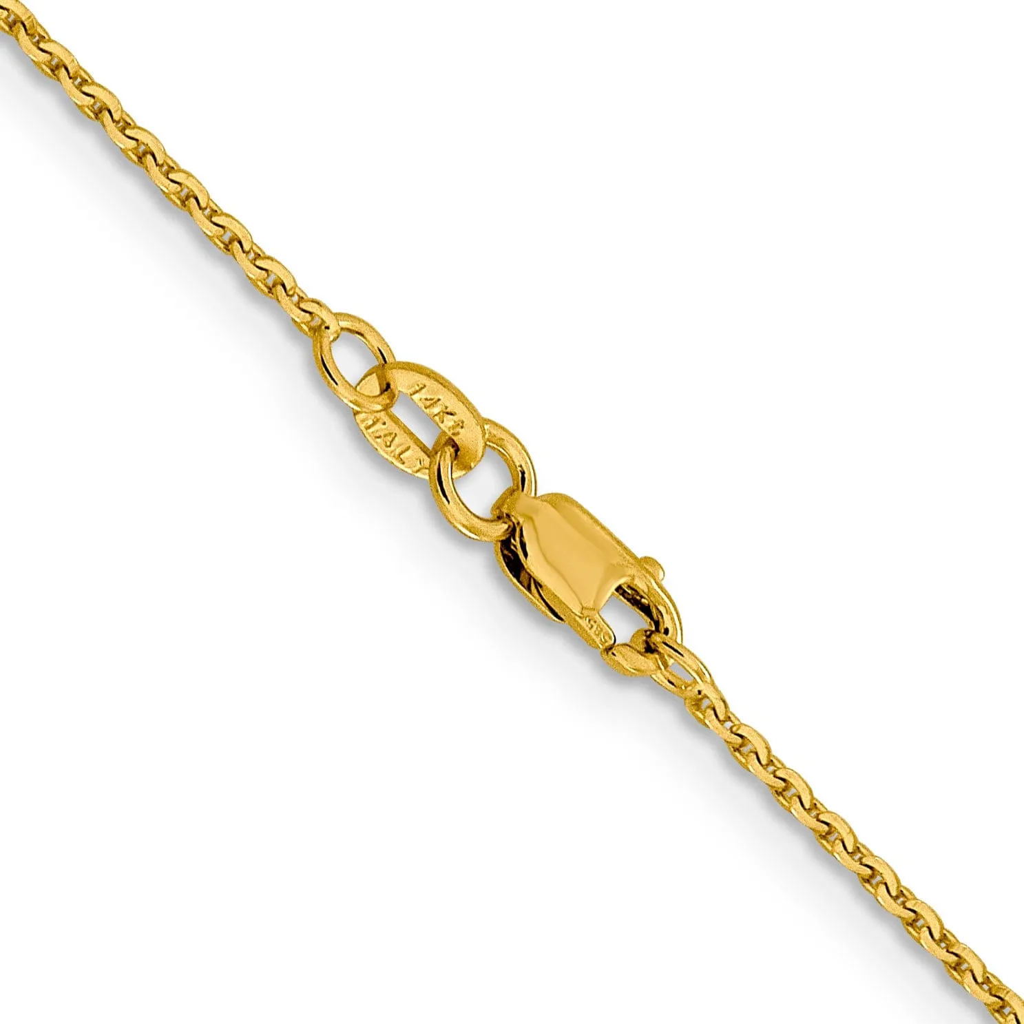 14k Yellow Gold 1.25 mm Oval Cable Link Chain
