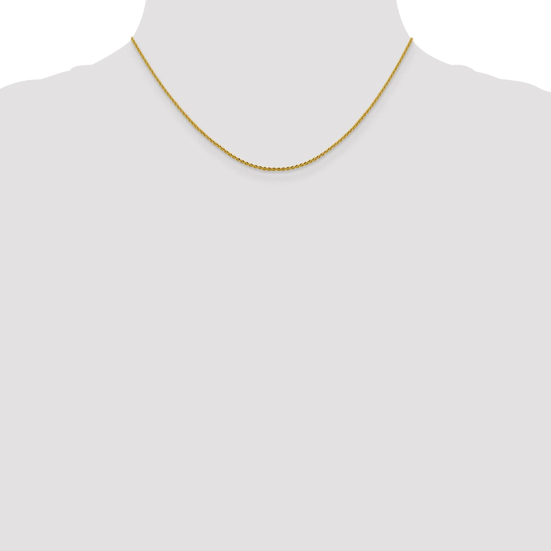 14k Yellow Gold 1.25 mm Oval Cable Link Chain