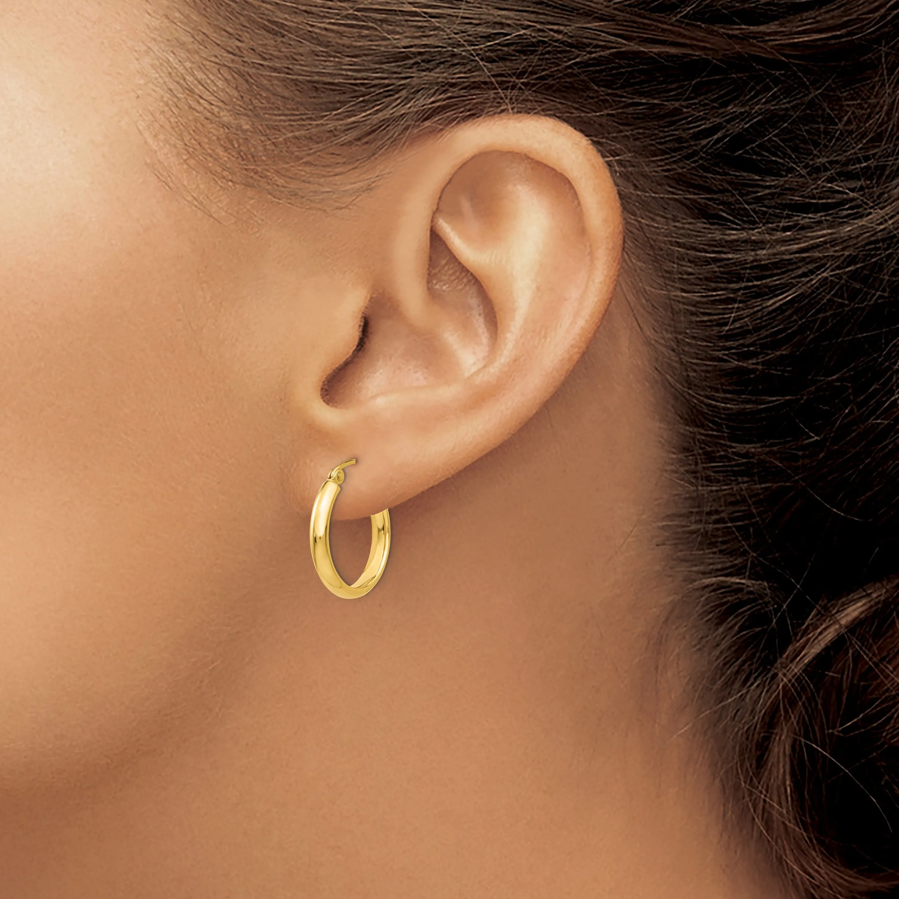 14k Yellow Gold 2.75 x 15MM Hoop Earrings