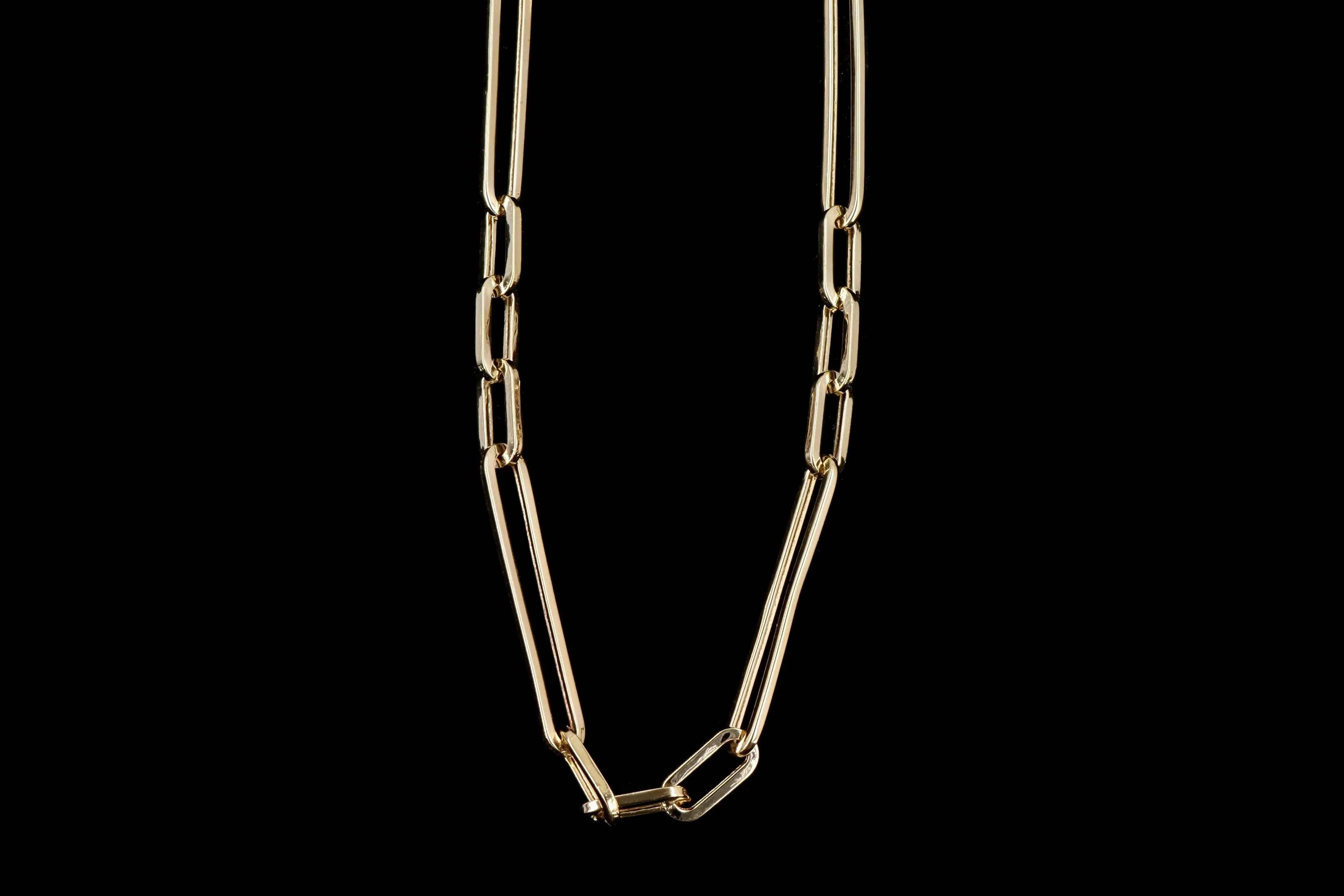 14K Yellow Gold 5.10mm Paperclip Chain Necklace