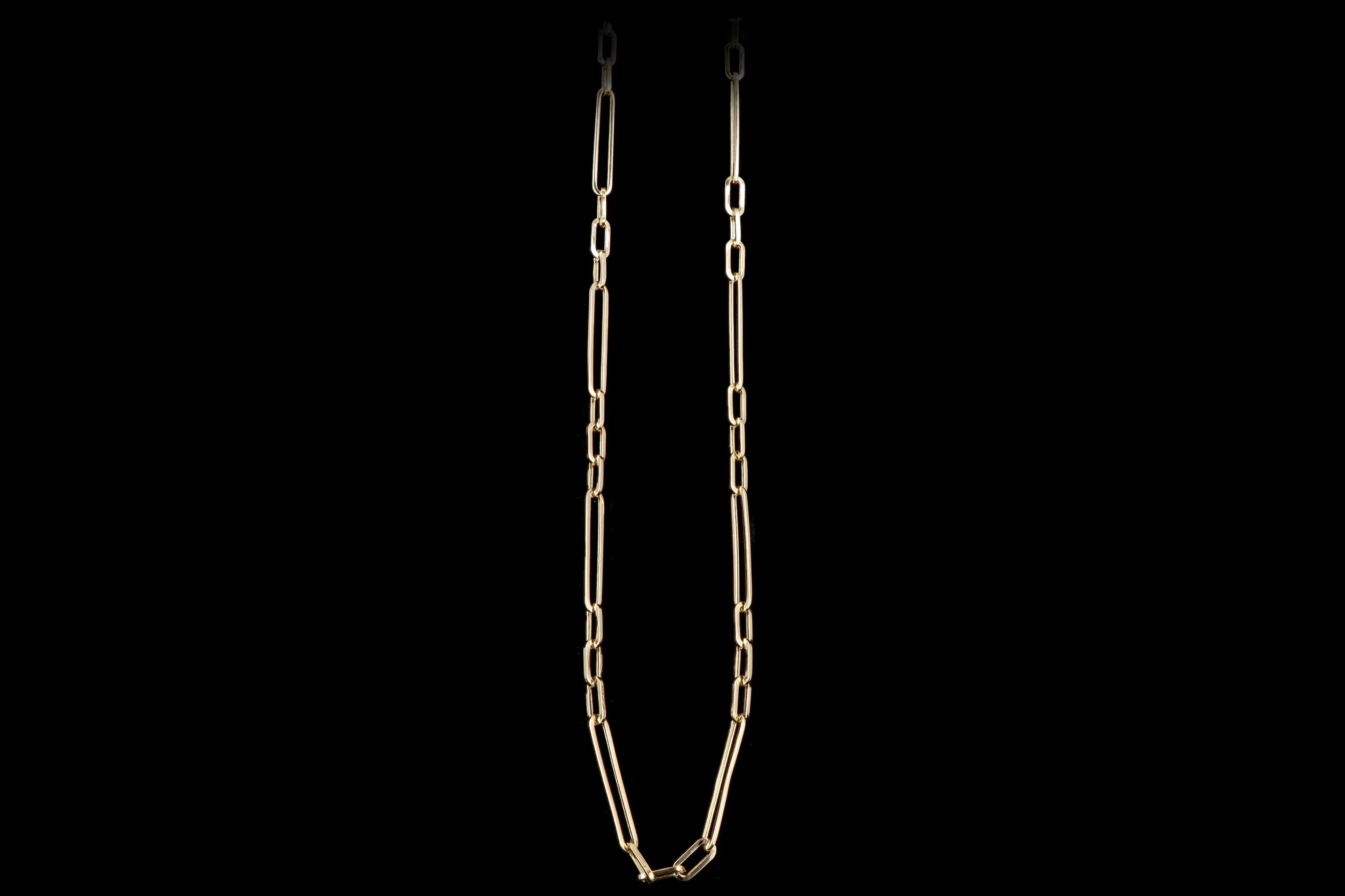 14K Yellow Gold 5.10mm Paperclip Chain Necklace