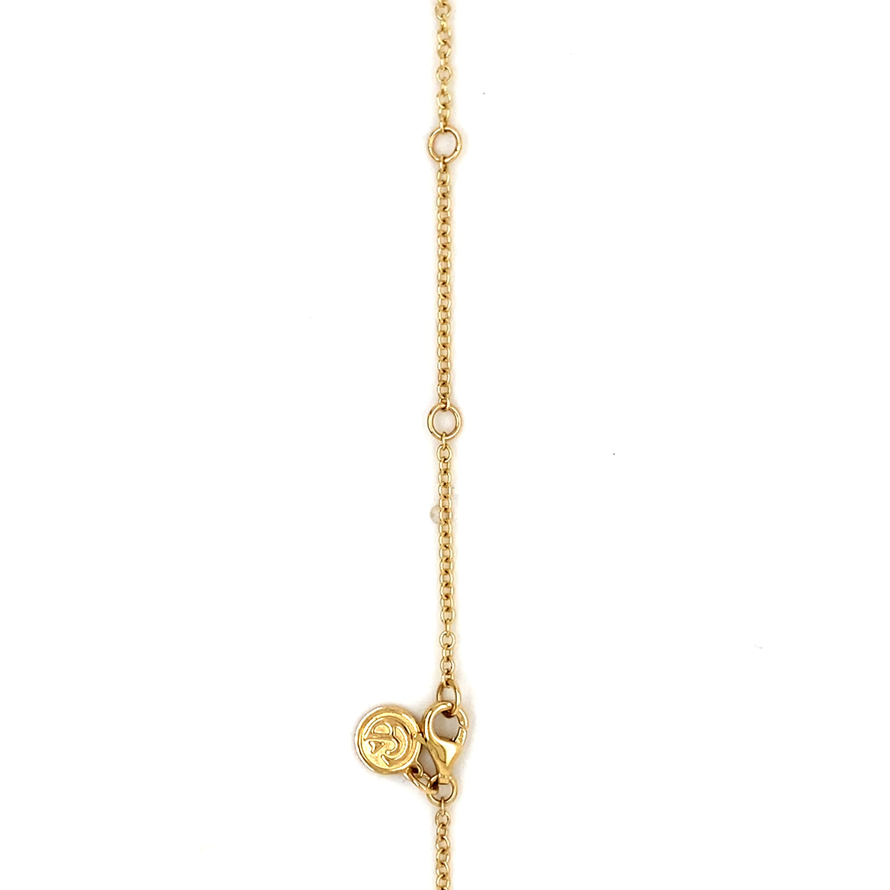 14K Yellow Gold Diamond Cut Link Pendant Necklace 17.5"