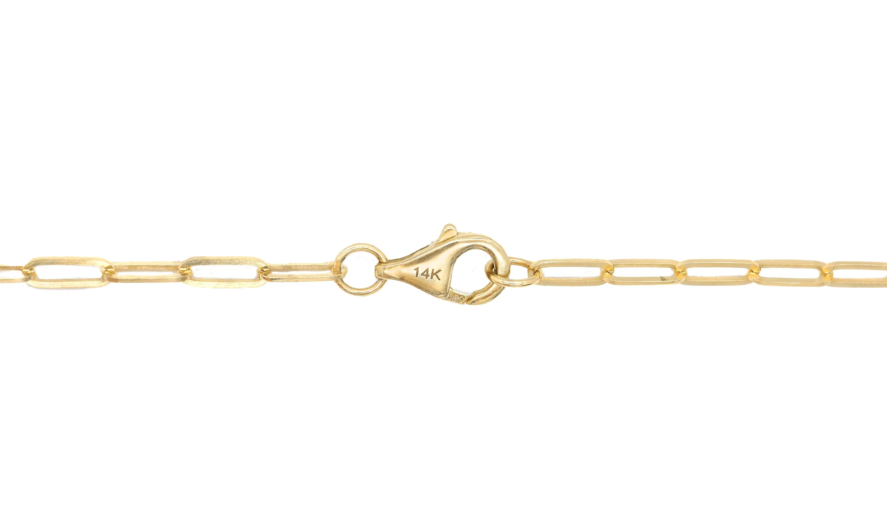 14k Yellow Gold Diamond Tennis Paperclip Necklace