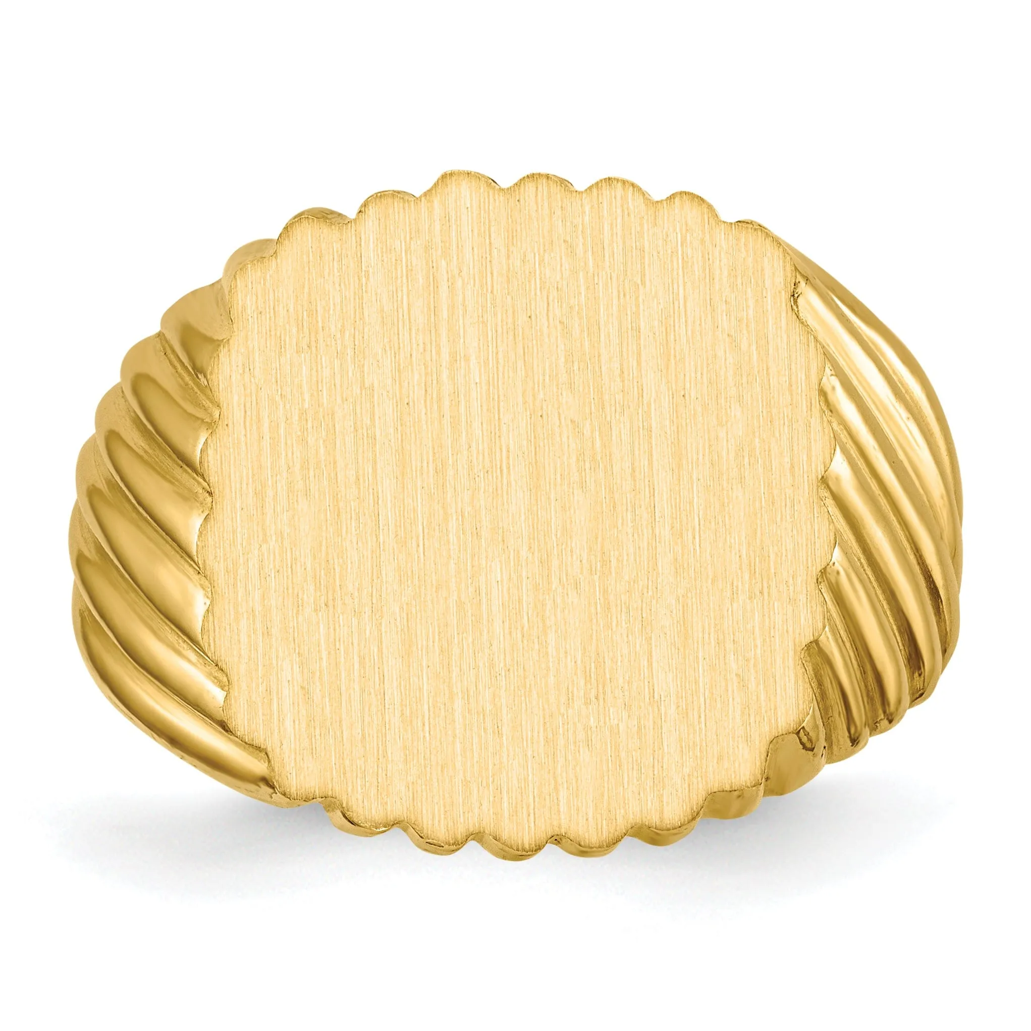 14k Yellow Gold Men's Open Back Signet Ring