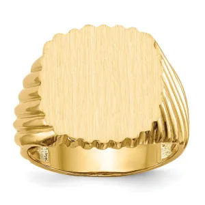 14k Yellow Gold Men's Open Back Signet Ring