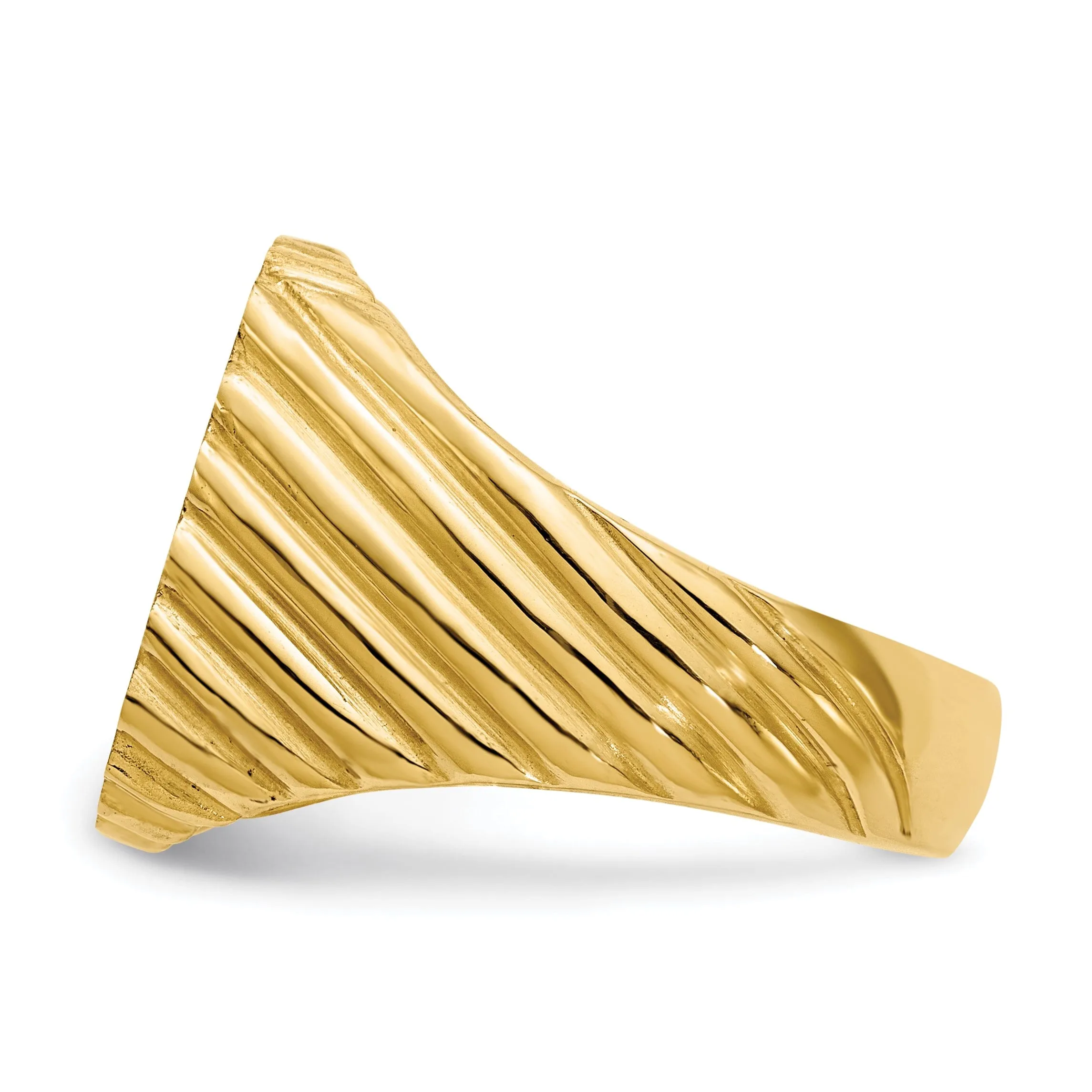 14k Yellow Gold Men's Open Back Signet Ring