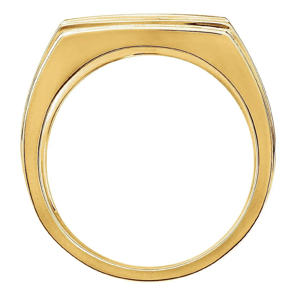 14k Yellow Gold Men's Signet Ring, Size 10