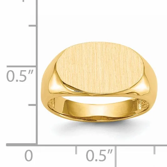 14k Yellow Gold Open Back Signet Ring