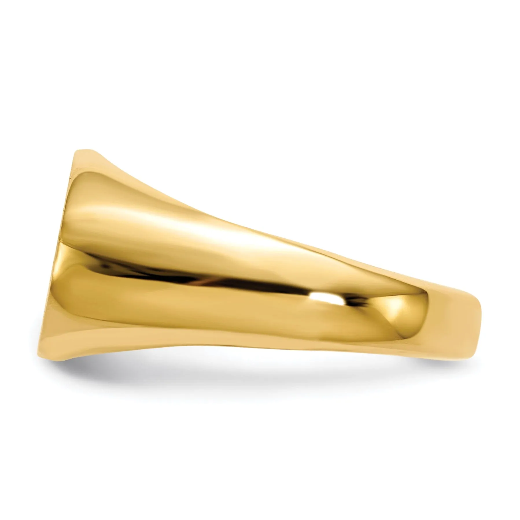 14k Yellow Gold Open Back Signet Ring