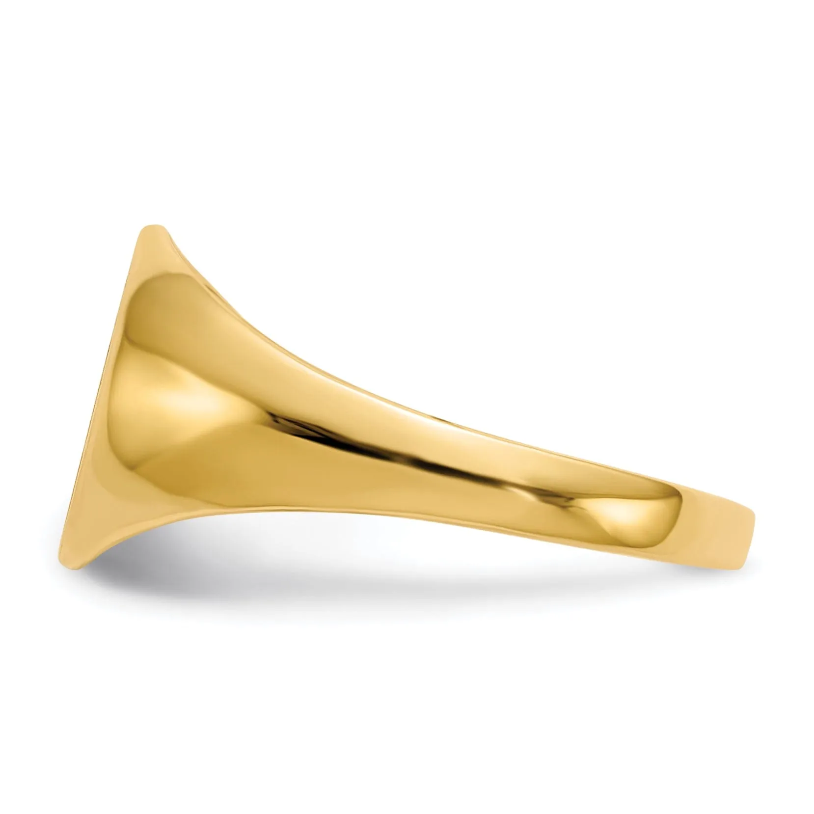 14k Yellow Gold Open Back Signet Ring