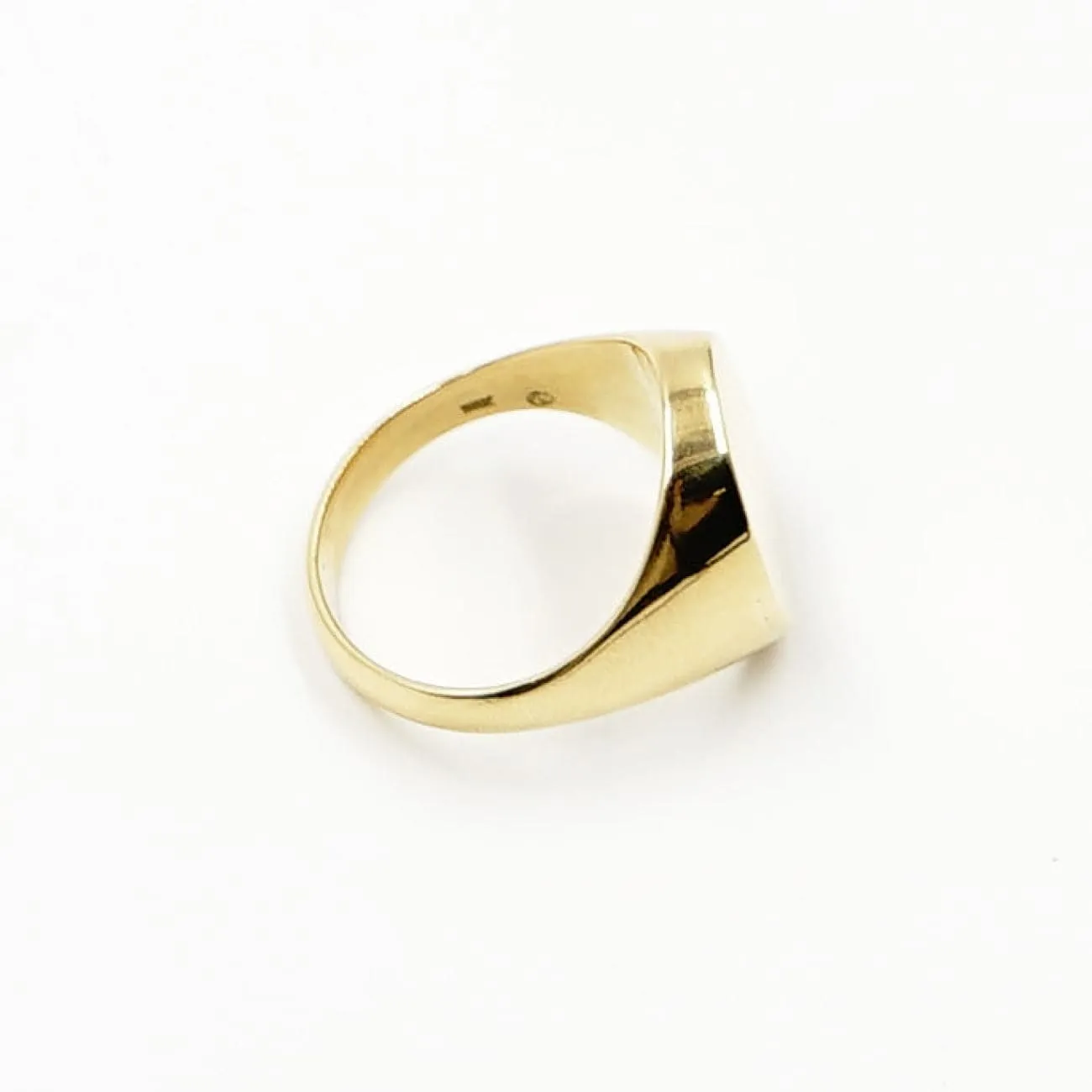 14K Yellow Gold Oval Signet Ring