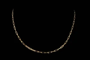 14k Yellow Gold Paper Clip Open Link Necklace