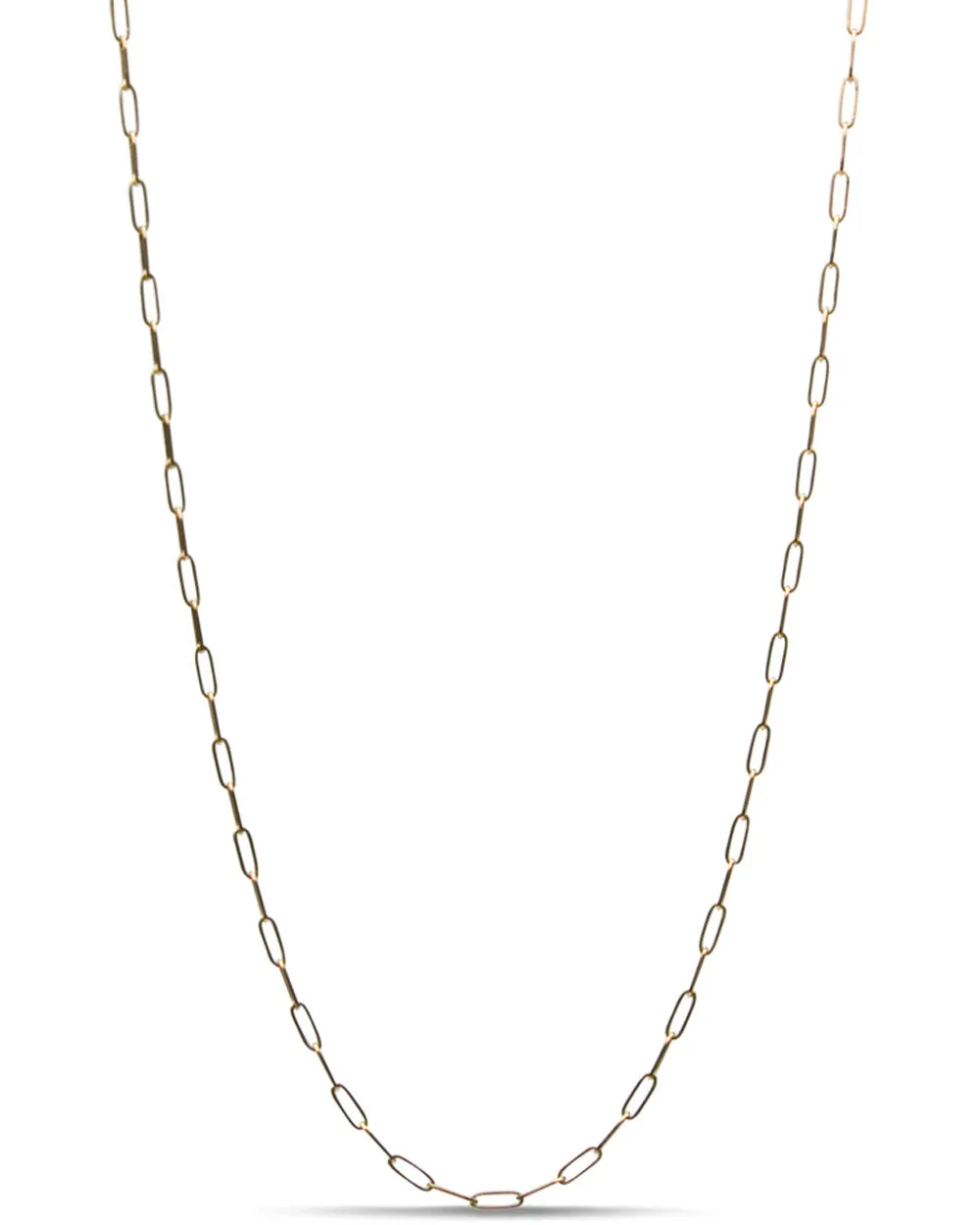 14k Yellow Gold Paperclip Chain Necklace
