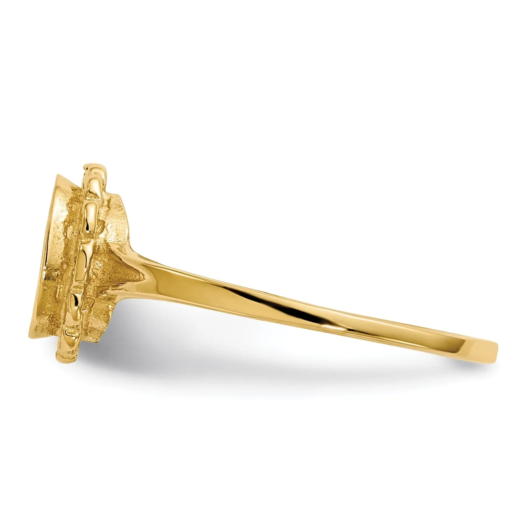 14k Yellow Gold Polished Solid Signet Ring