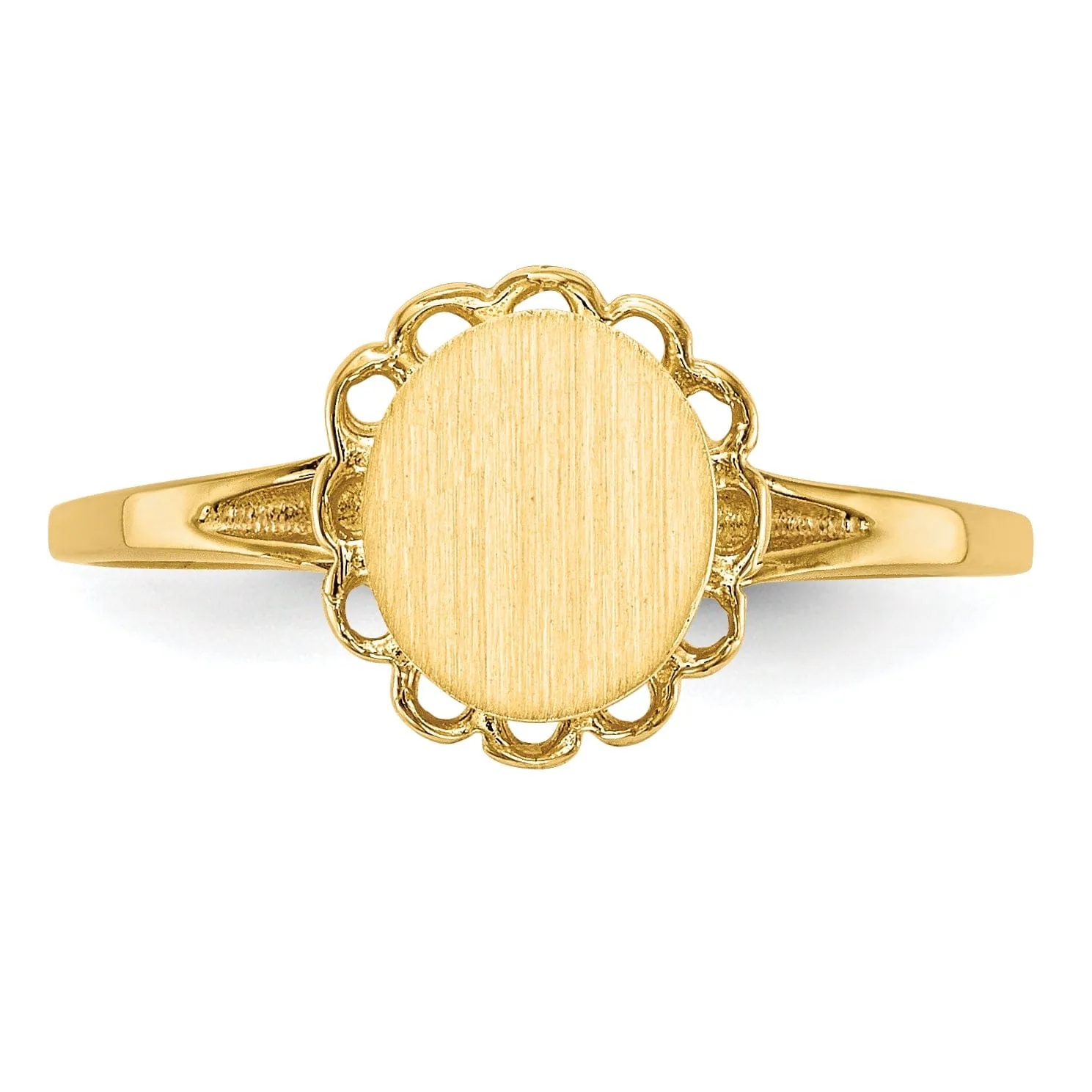 14k Yellow Gold Polished Solid Signet Ring
