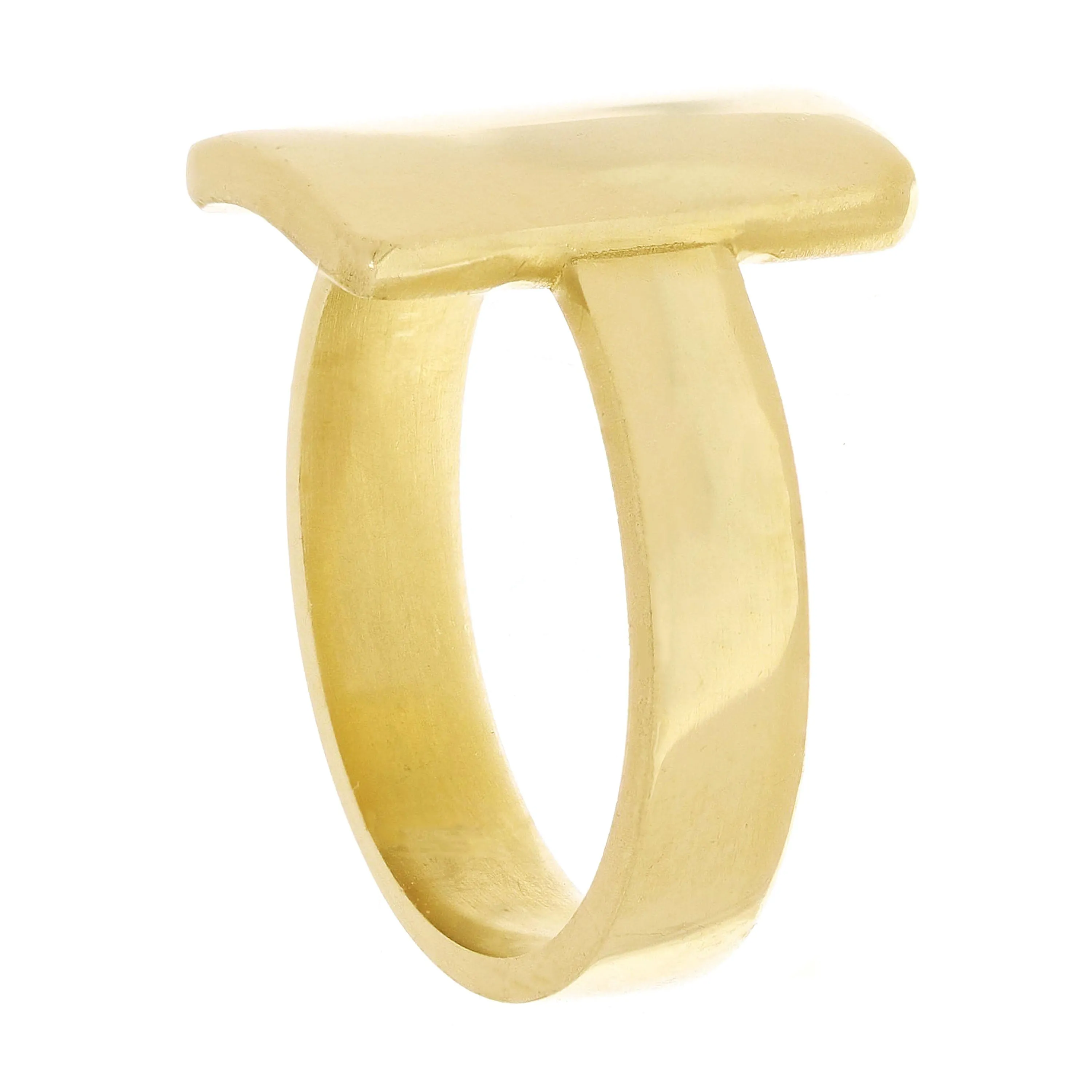 14k Yellow Gold Rectangle Signet Ring Size 8 - 15.6mm 7.6 grams