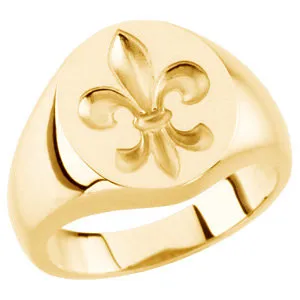 14k Yellow Gold Signet Ring, Size 10
