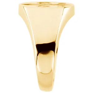 14k Yellow Gold Signet Ring, Size 10