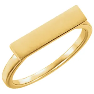 14k Yellow Gold Signet Ring, Size 7